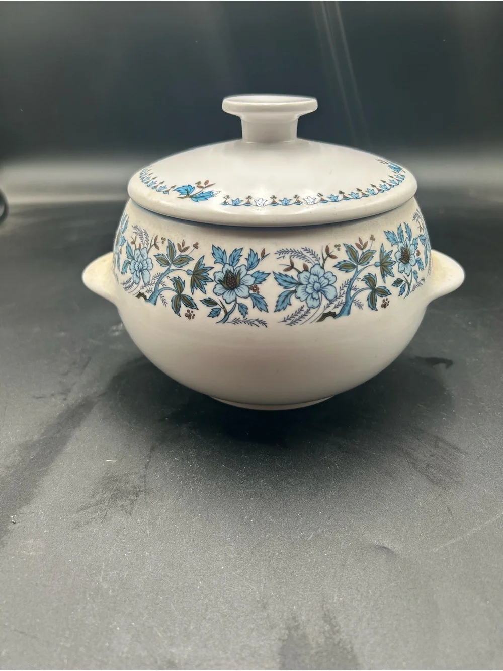 Vintage Noritake blue moon Fondue Set with Wooden Skewer Handles